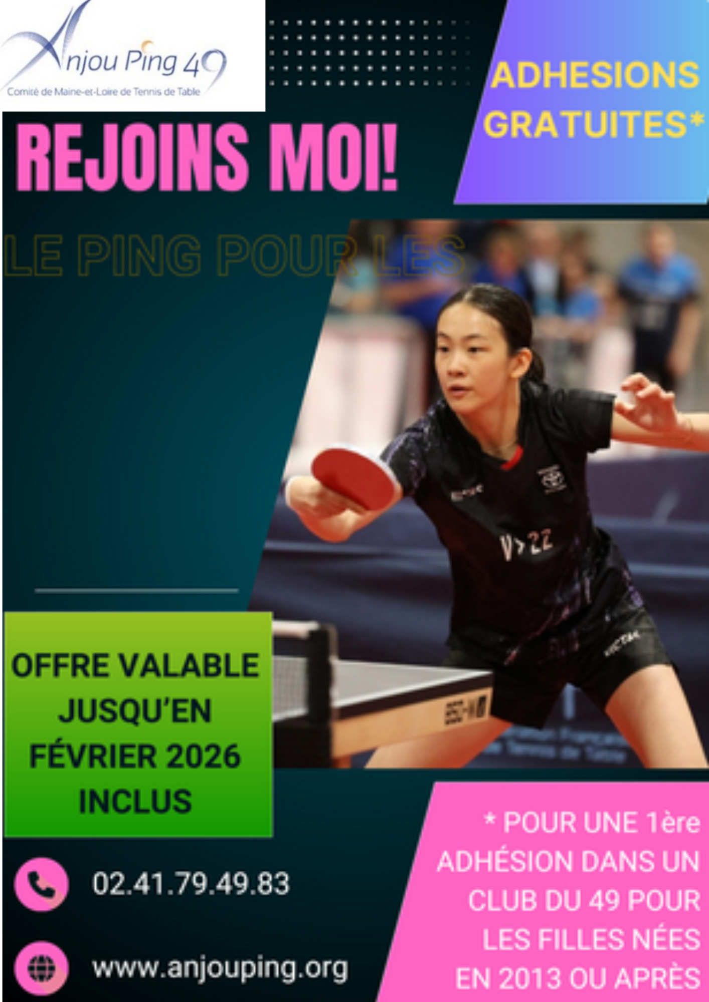 Le ping pour les filles c'est de la balle !